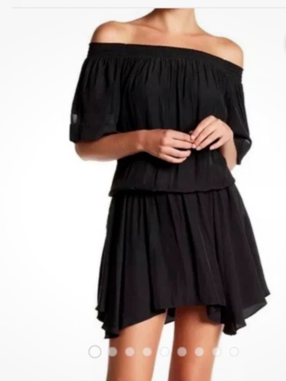 Ramy Brook Black Off-Shoulder Mini Dress S
